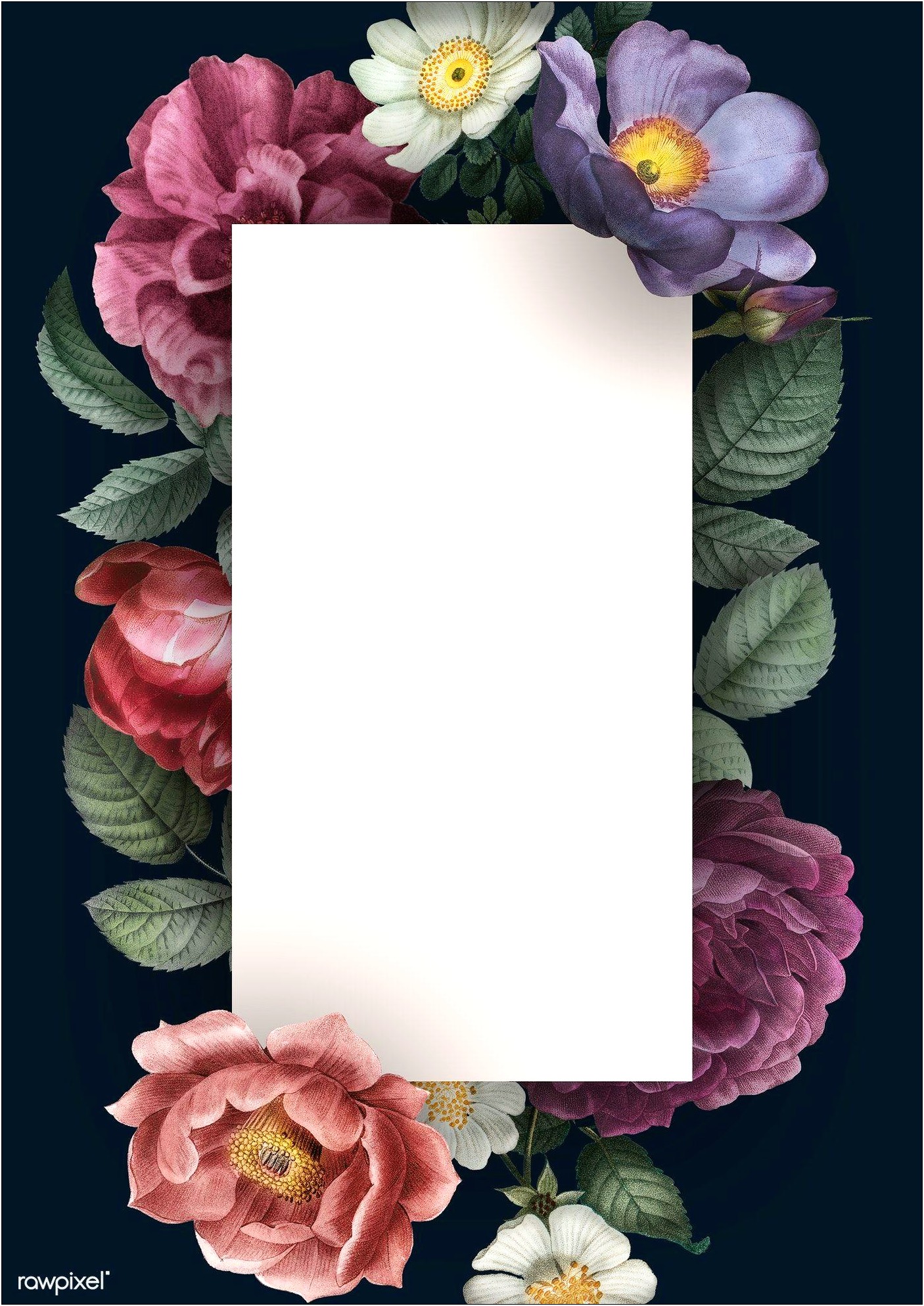 Flower Themed Card Templates Free Printable