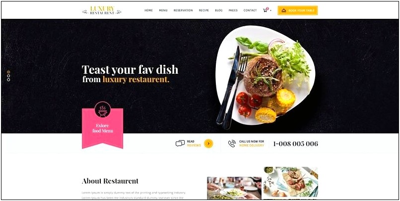 Food And Drink Web Templates Free Download