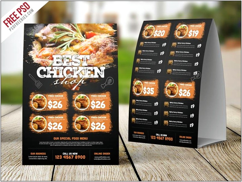 Food Tent Card Template Free Download