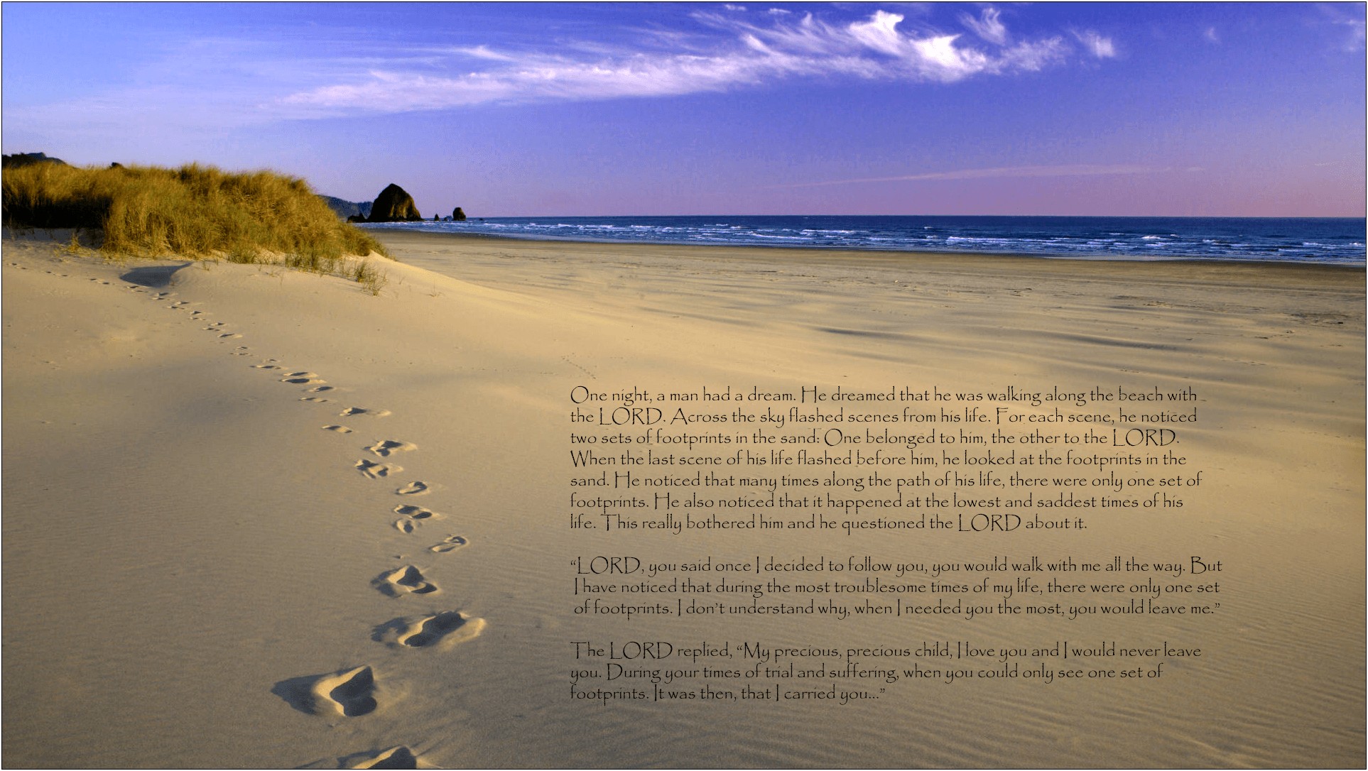 Footprints In The Sand Powerpoint Template Free