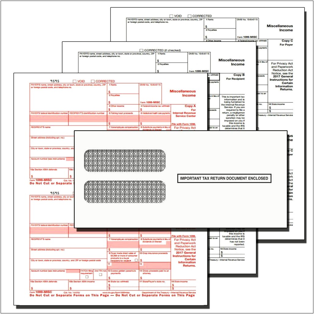 Free 1099 Misc Templates For Pre Printed Form