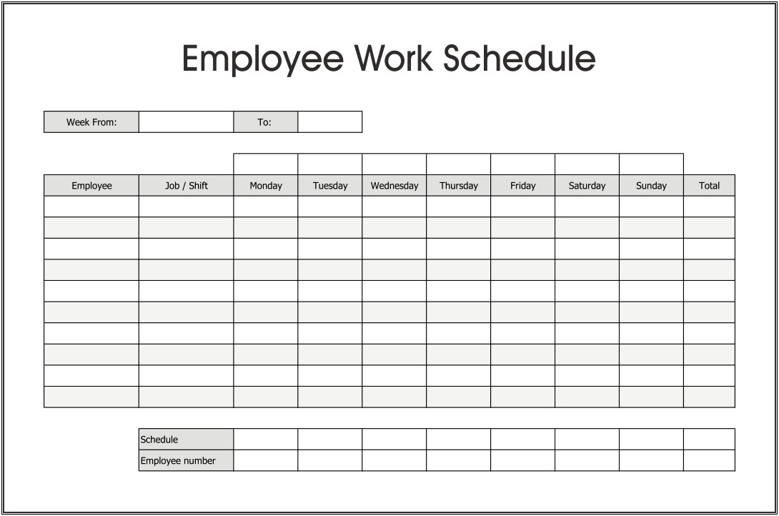 Free 6 Week Work Schedule Template