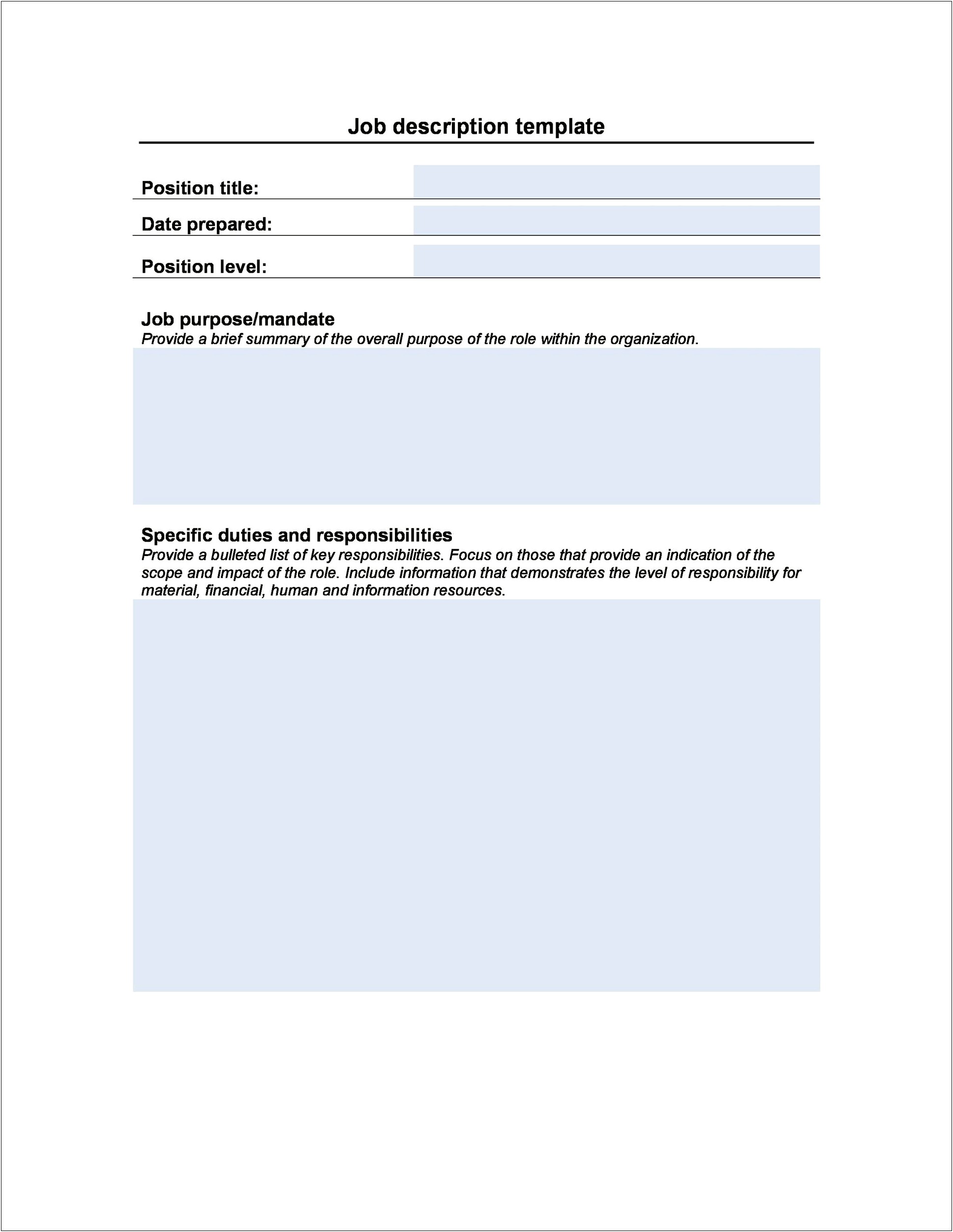 Free Ada Compliant Job Description Template