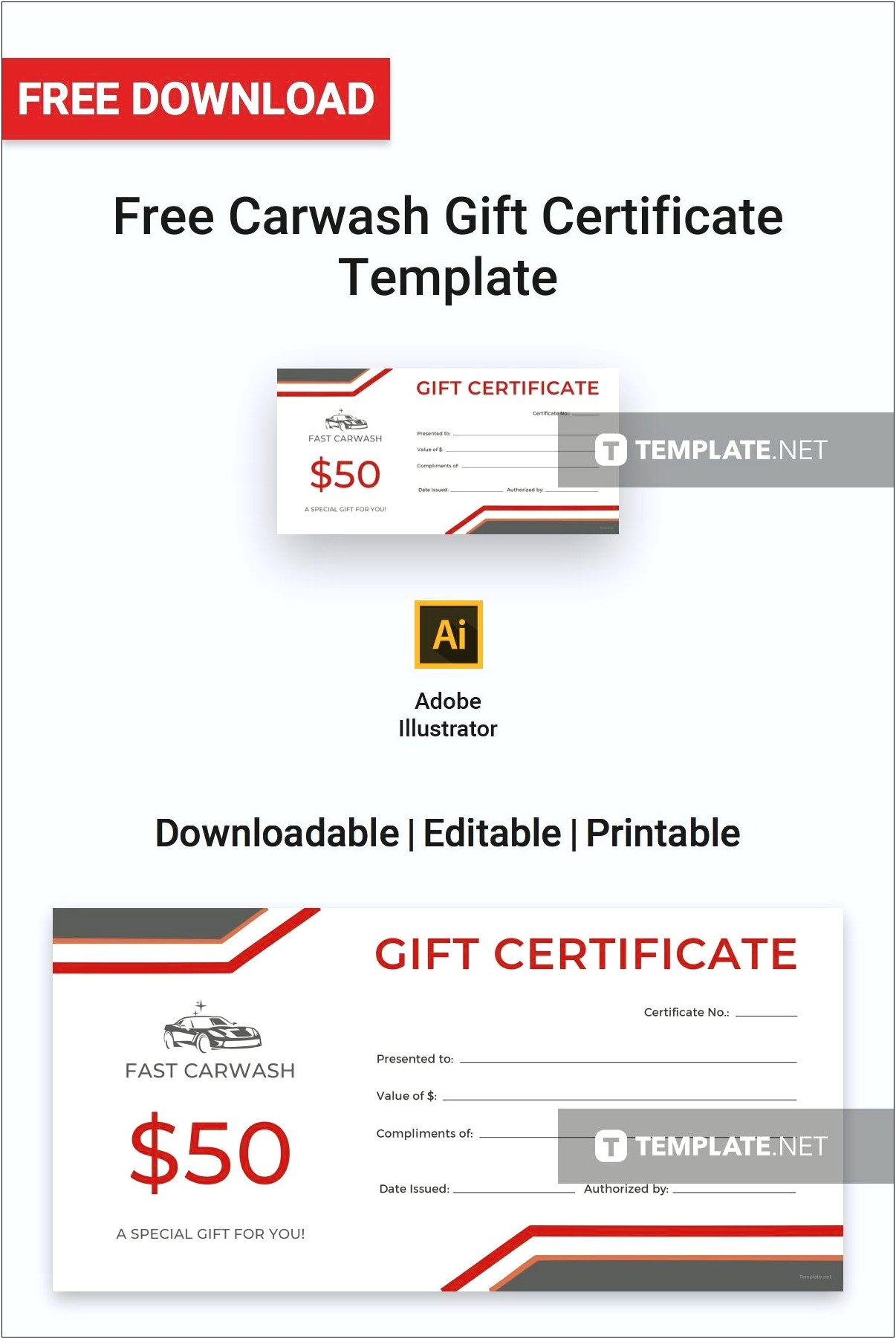 Free Adobe Illustrator Gift Certificate Templates