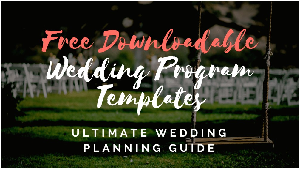 Free Adobe Illustrator Wedding Program Template