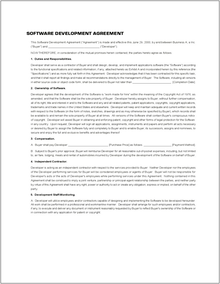 Free Agreement Document Templates Free Downloads