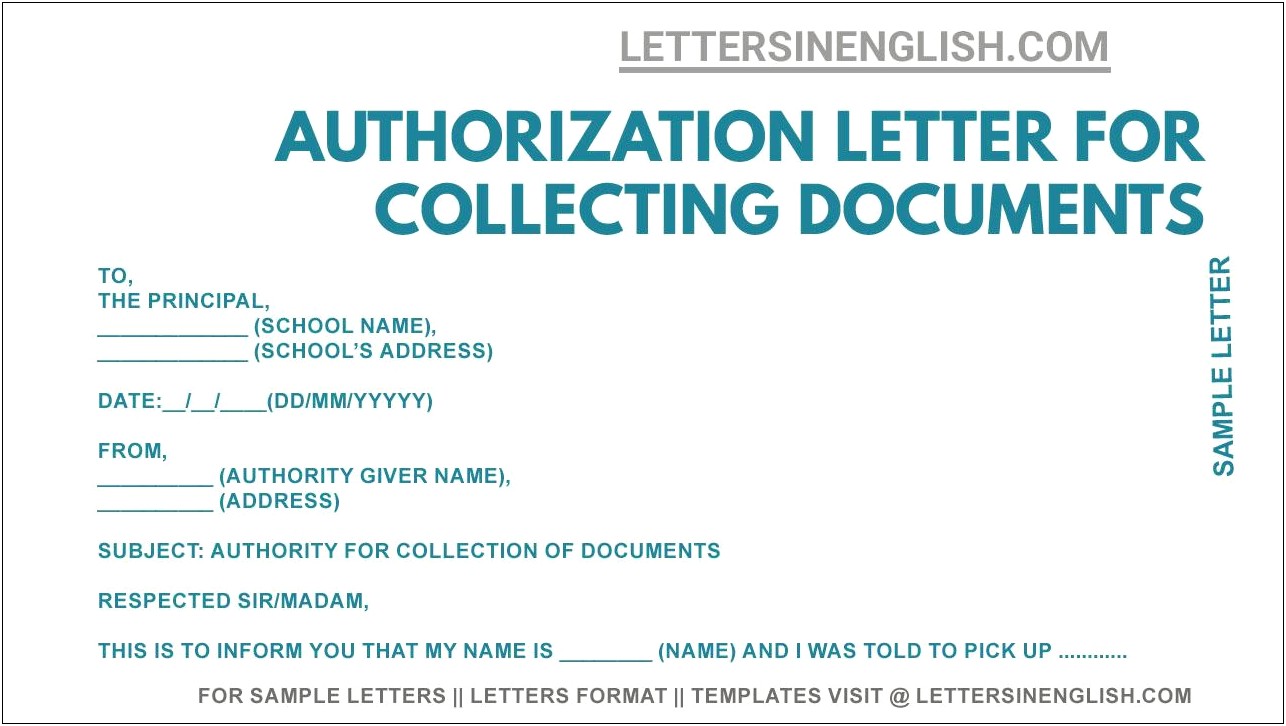 Free Authorization Letter To School Template Download