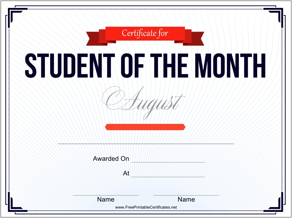 Free Award Certificate Template For Students