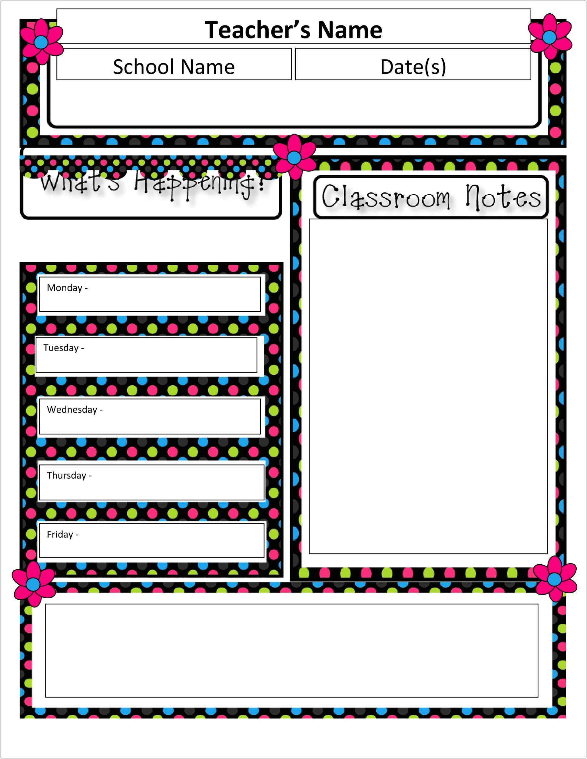 Free Back To School Templates For Teachers