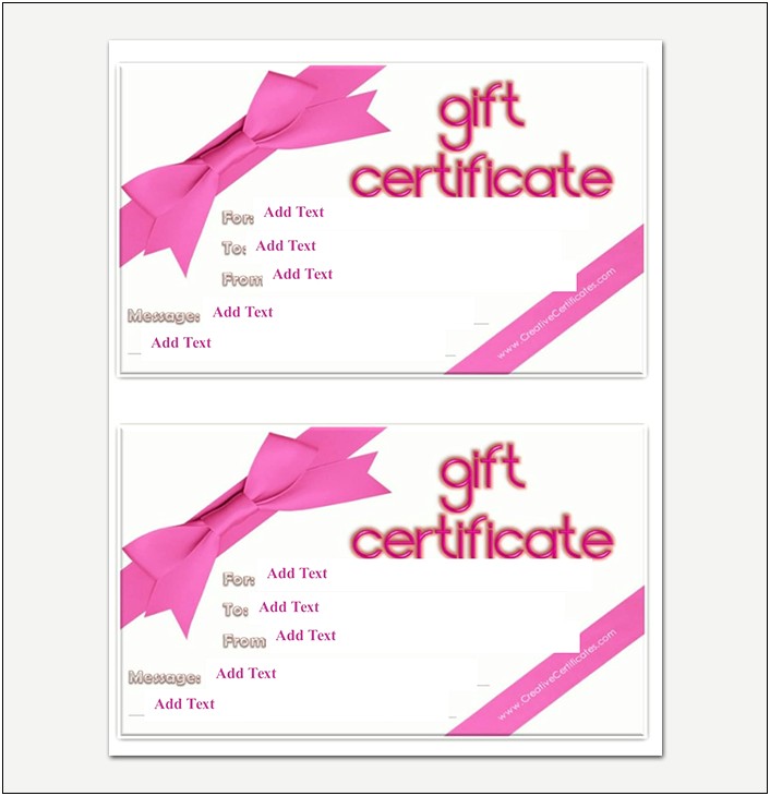 Free Bakery Gift Certificate Template Printable