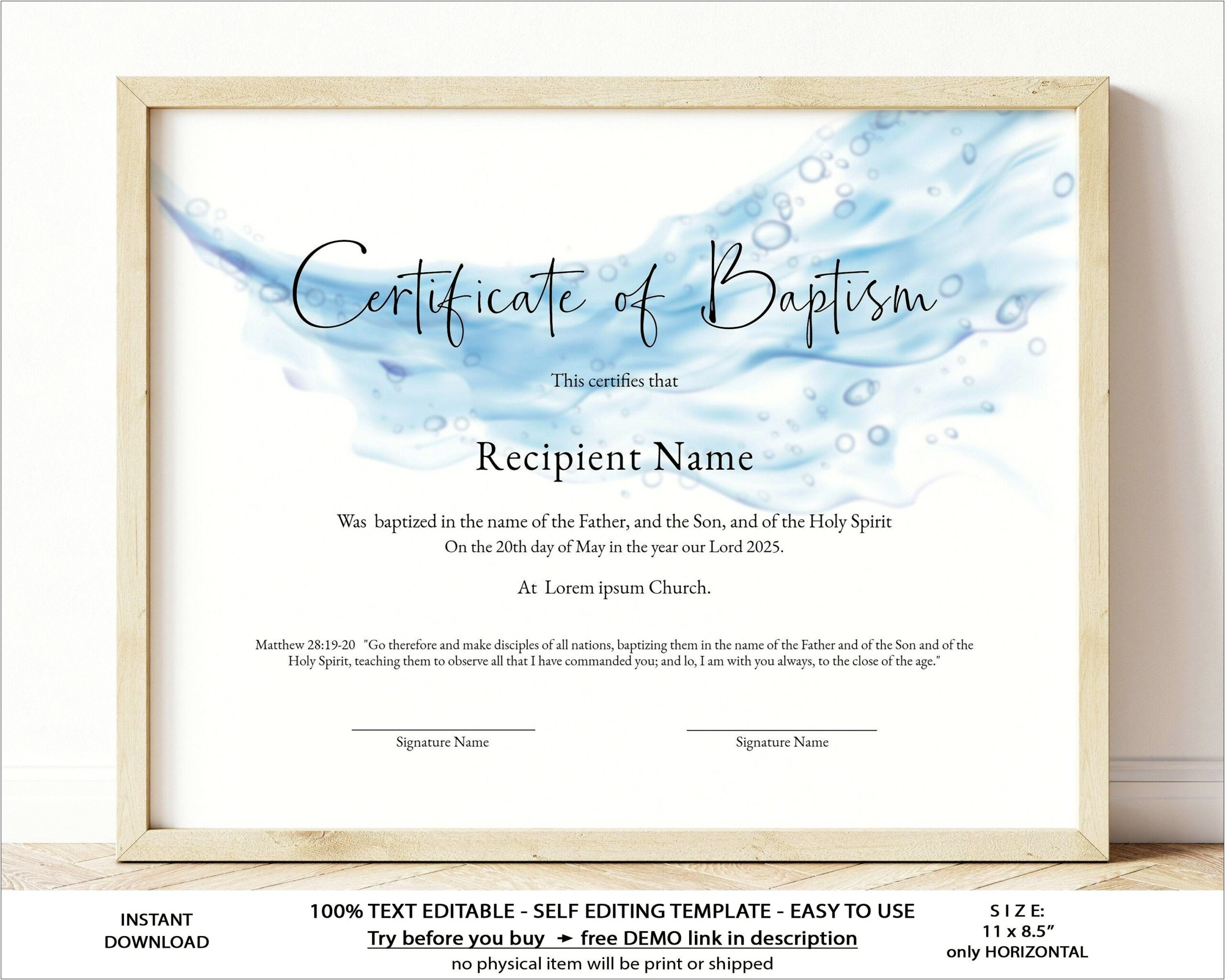 Free Baptismal Certificate Template With Age