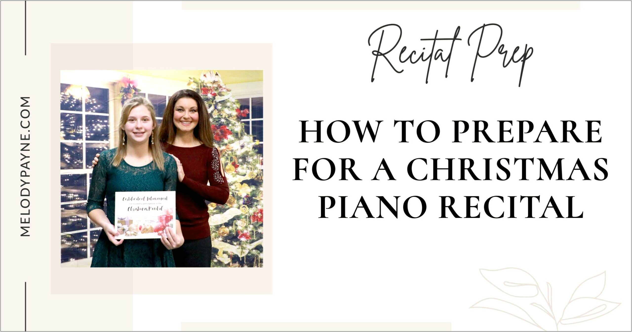 Free Basic Cute Christmas Piano Recital Invite Template