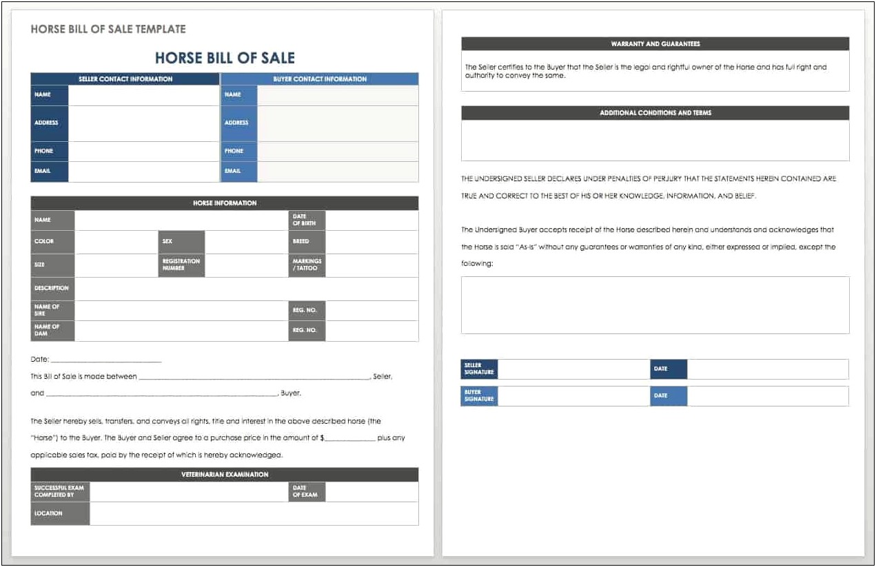 Free Bill Of Sale Template For Appliances