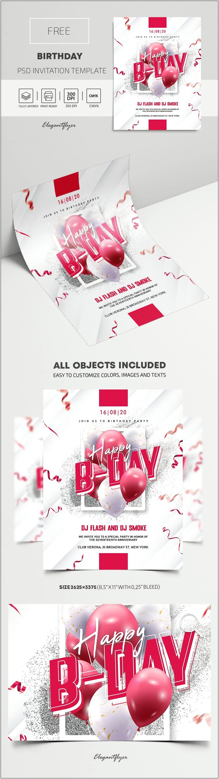 Free Birthday Invitation Templates Using 2 Photos