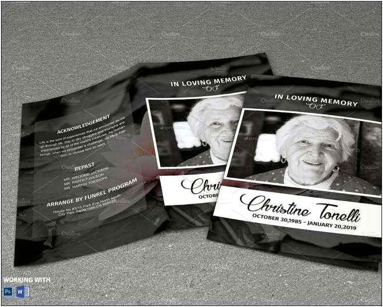 Free Black And White Funeral Program Template