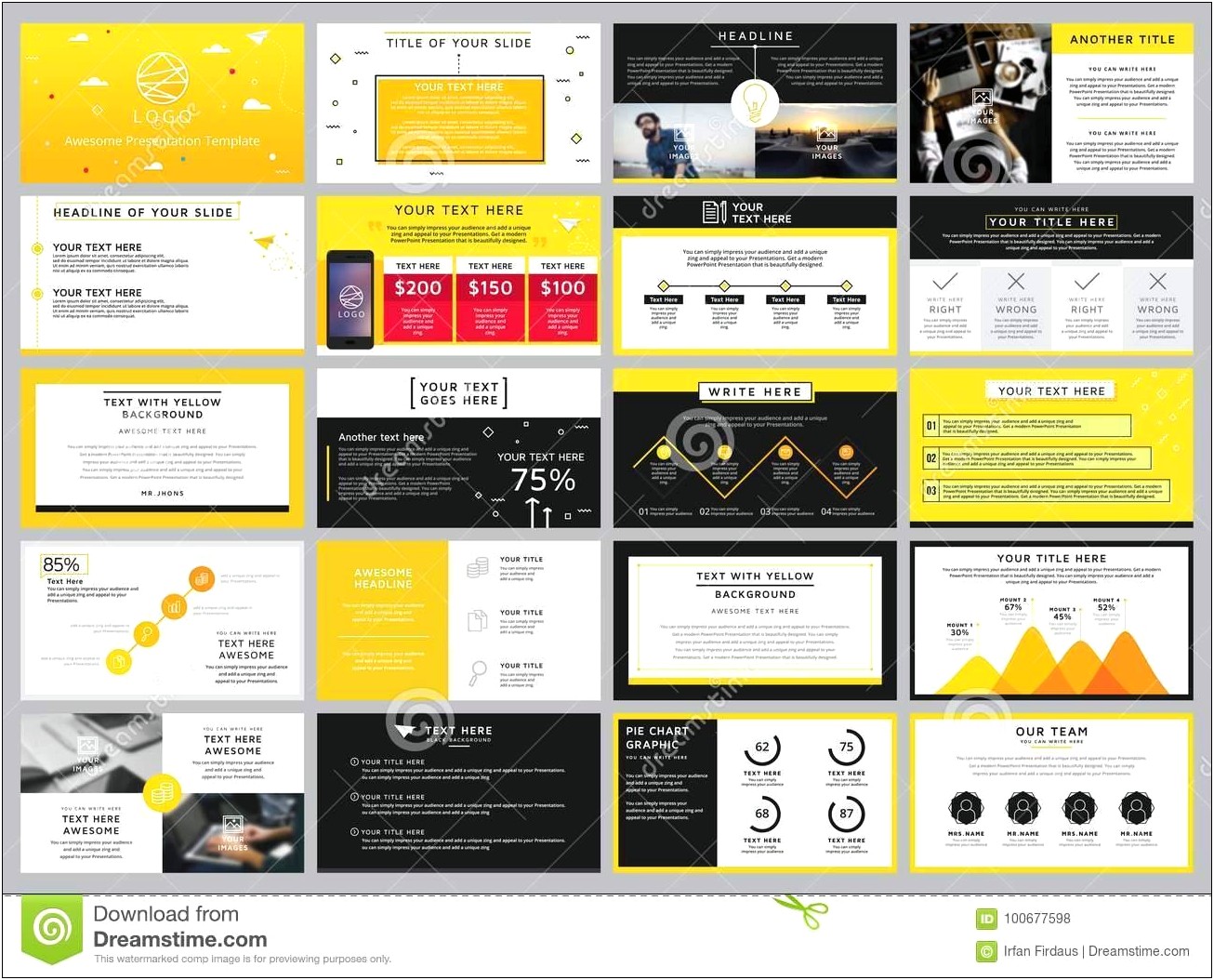 Free Black And Yellow Powerpoint Template