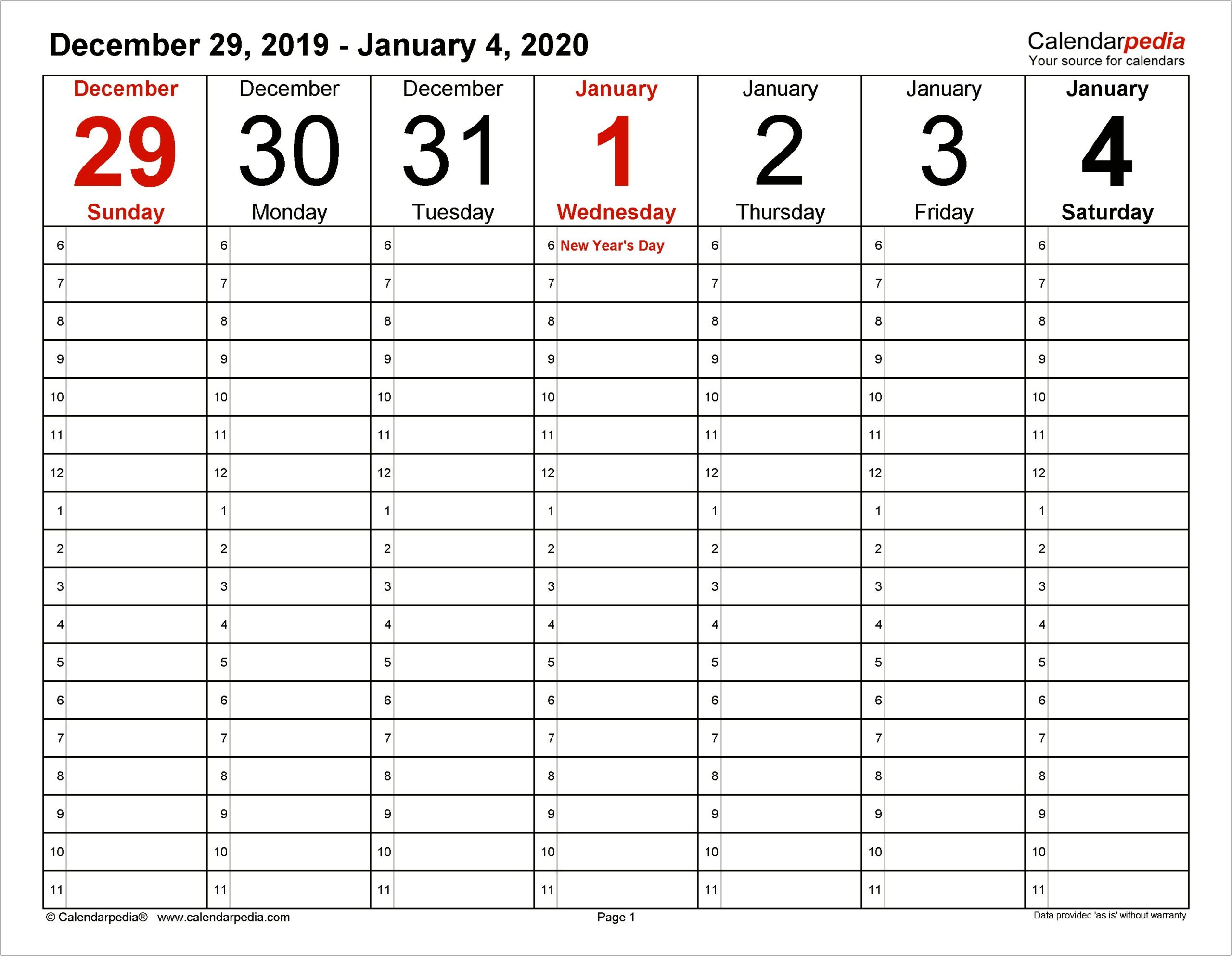 Free Blank Calendar Template 2019 To Do List