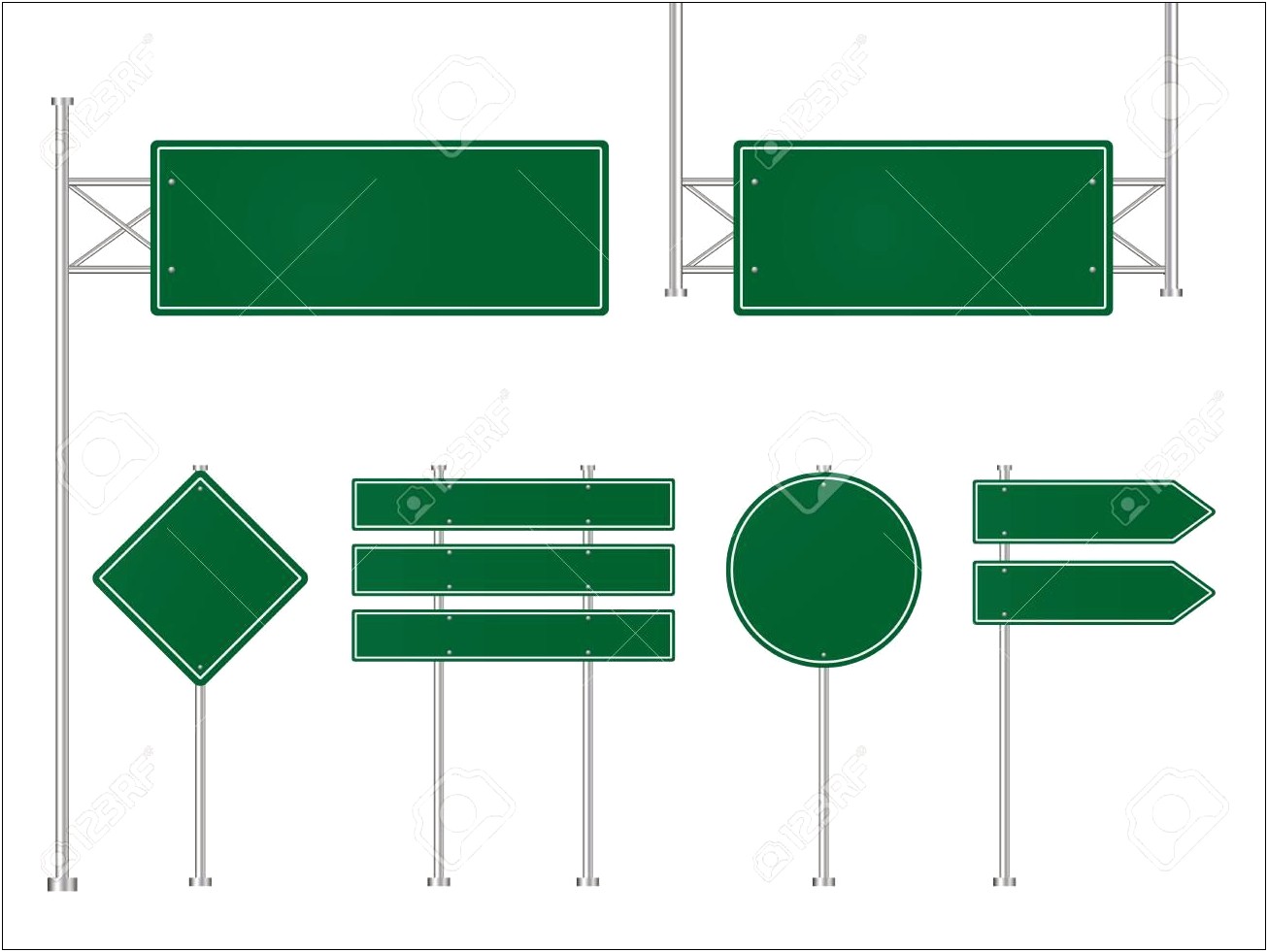 Free Blank Green Street Sign Template