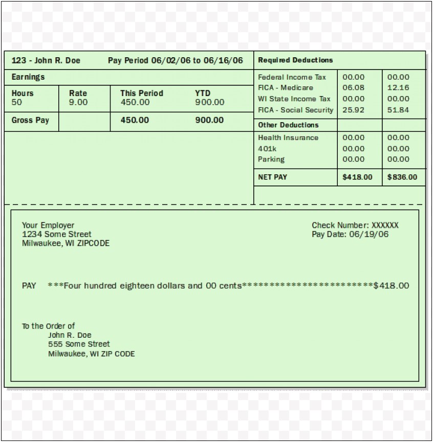 Free Blank Pay Stubs Template Pdf