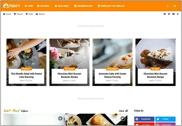Free Blogger Templates For Food Reciepes