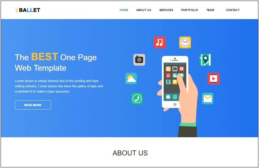 Free Bootstrap One Page Responsive Template