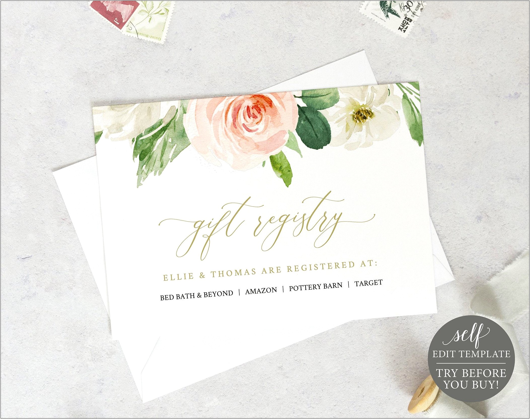 Free Bridal Shower Registry Cards Template