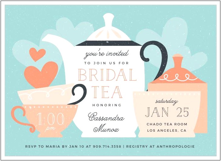 Free Bridal Shower Tea Party Invitation Templates