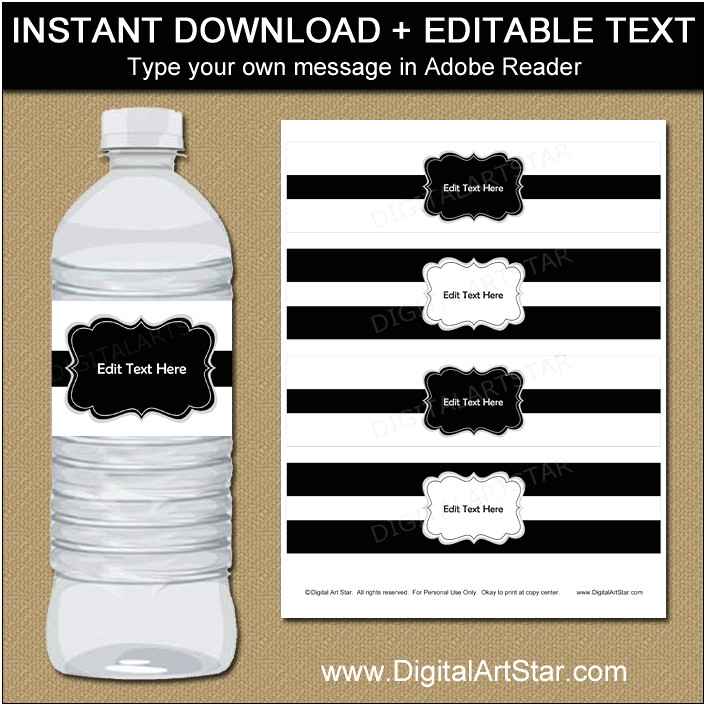 Free Bridal Shower Water Bottle Label Template