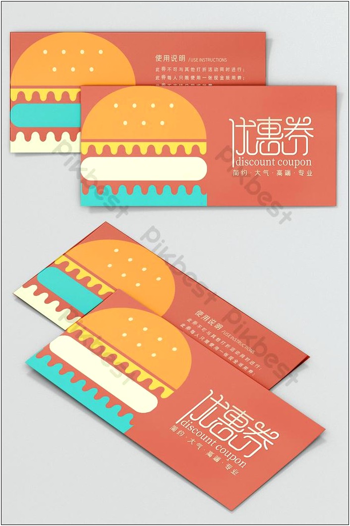 Free Burger Coupon Card Template Psd