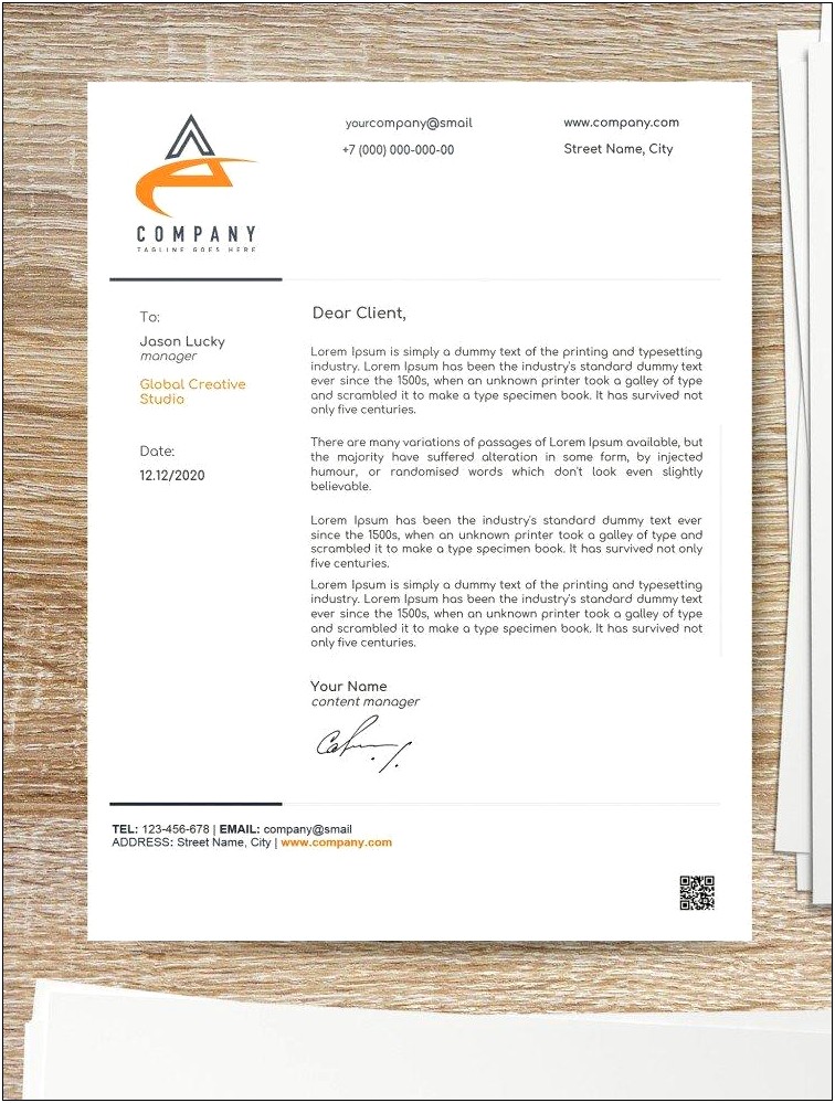 Free Business Letter Template Google Docs