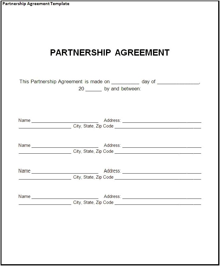 Free Business Partnership Agreement Template Word