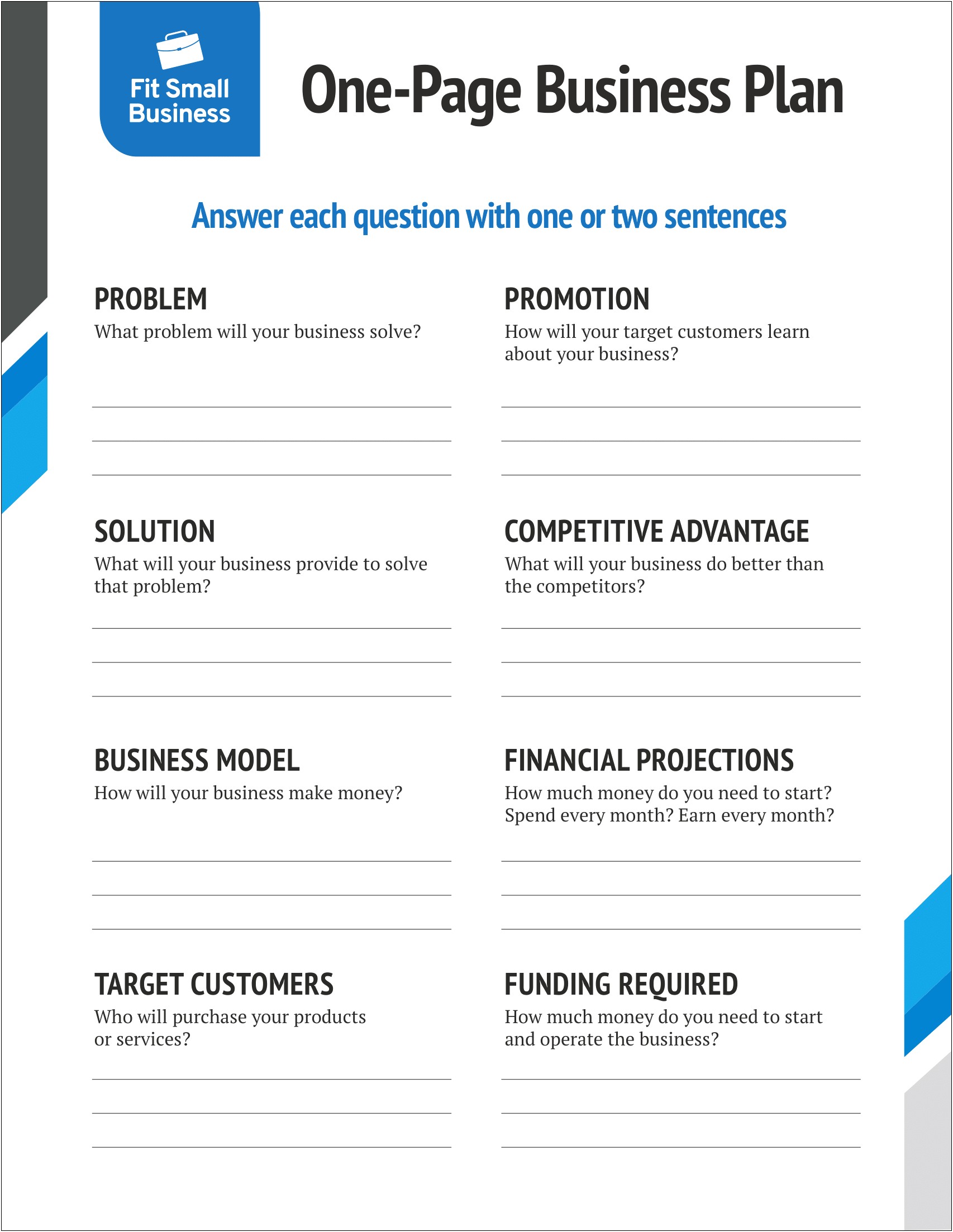 Free Business Plan Template Pdf To Print