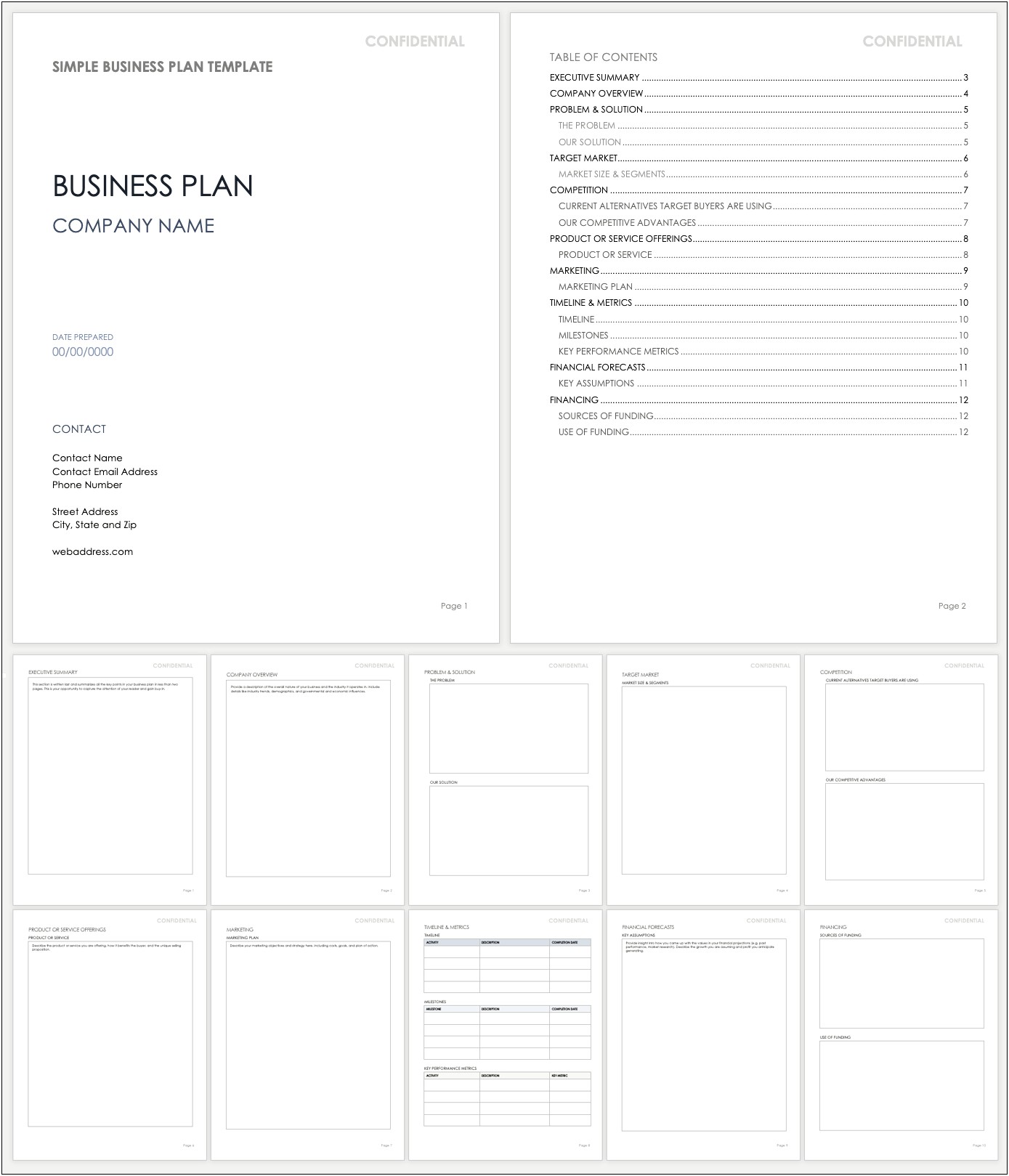 Free Business Plan Templates For Startups