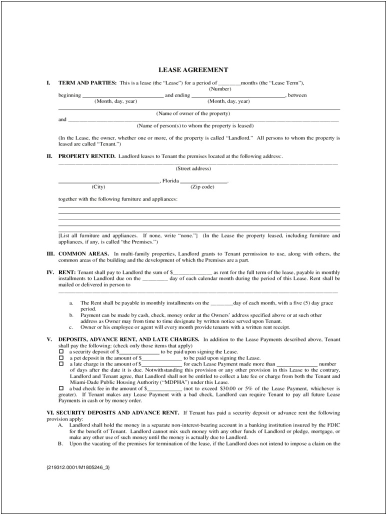 Free Business Template For Residential Lease Agreement