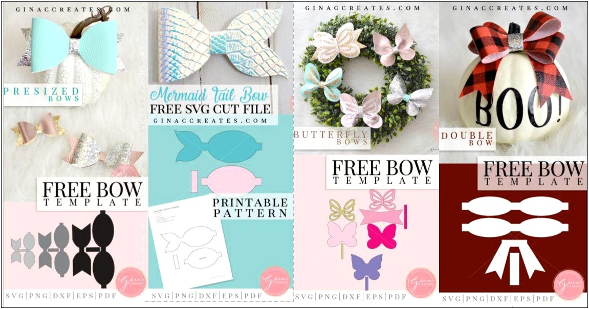 Free Butterfly Hair Bow Template Svg