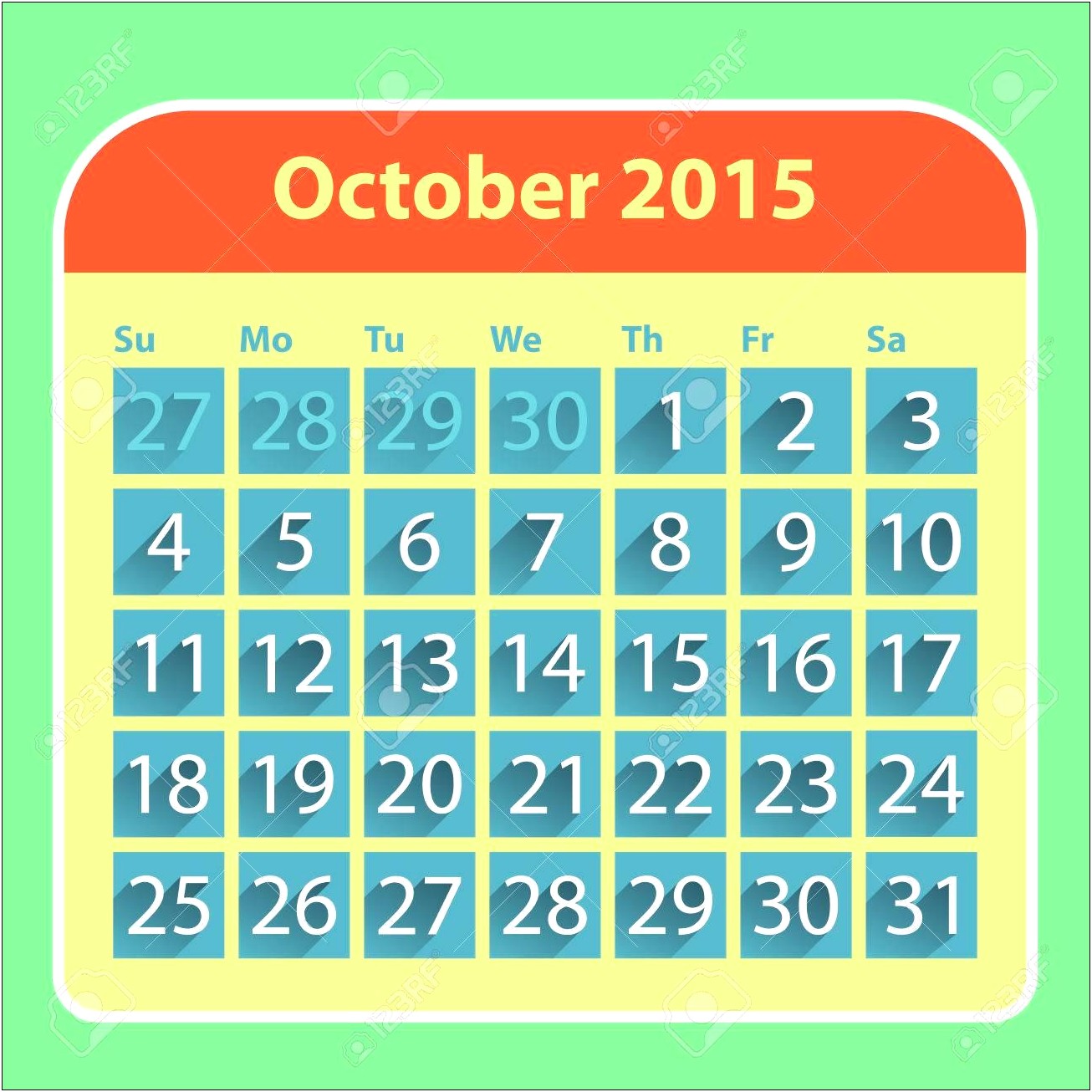Free Calendar Template For October 2015