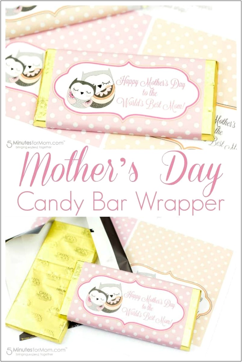 Free Candy Bar Wrapper Templates Mothers Day