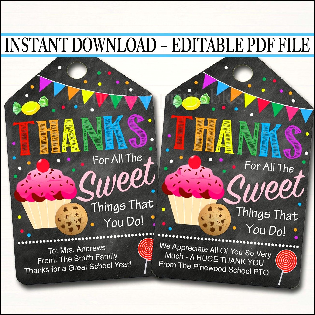 Free Candy Tags Template Teacher Appreciation