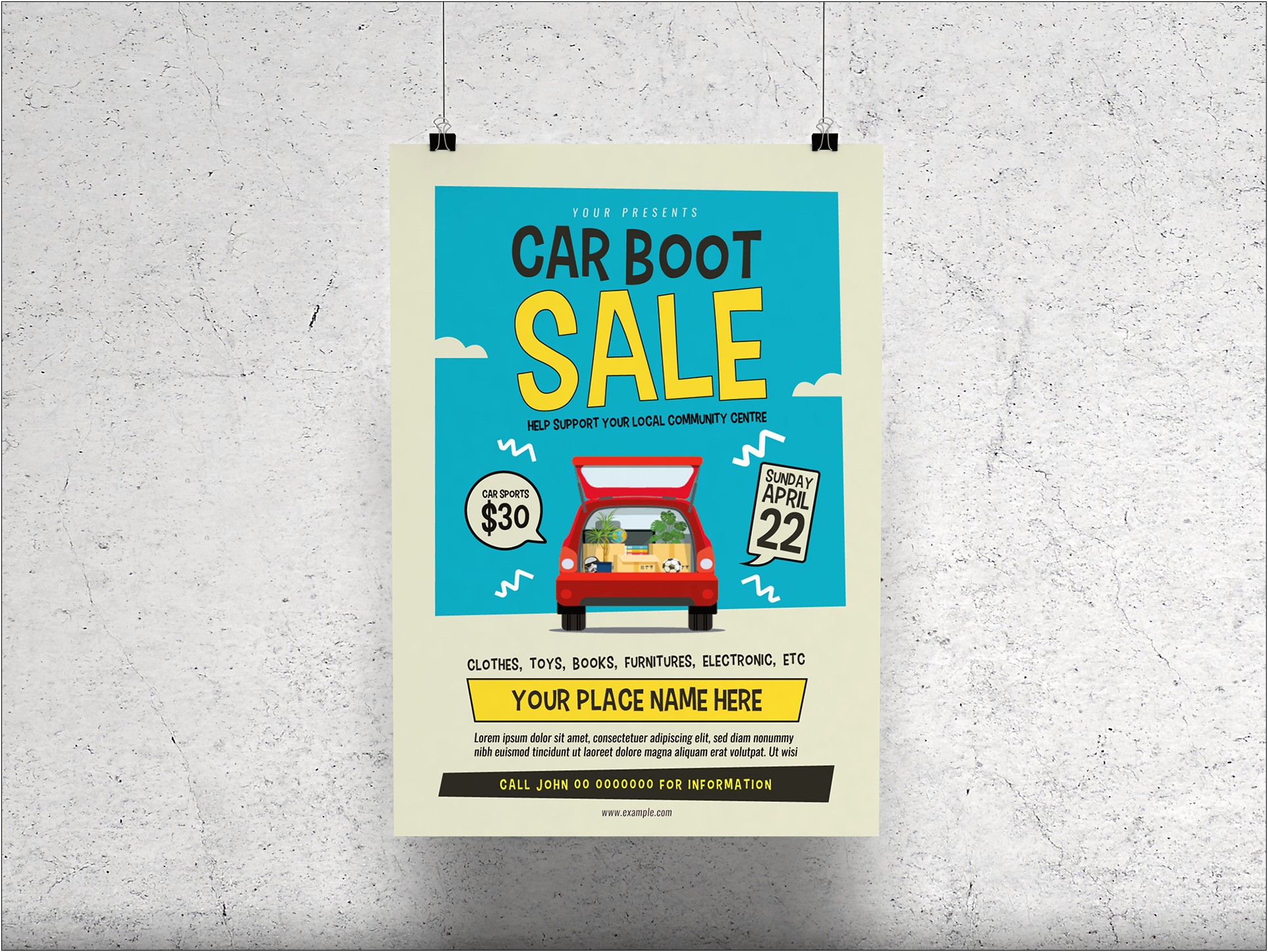 Free Car Boot Sale Poster Template