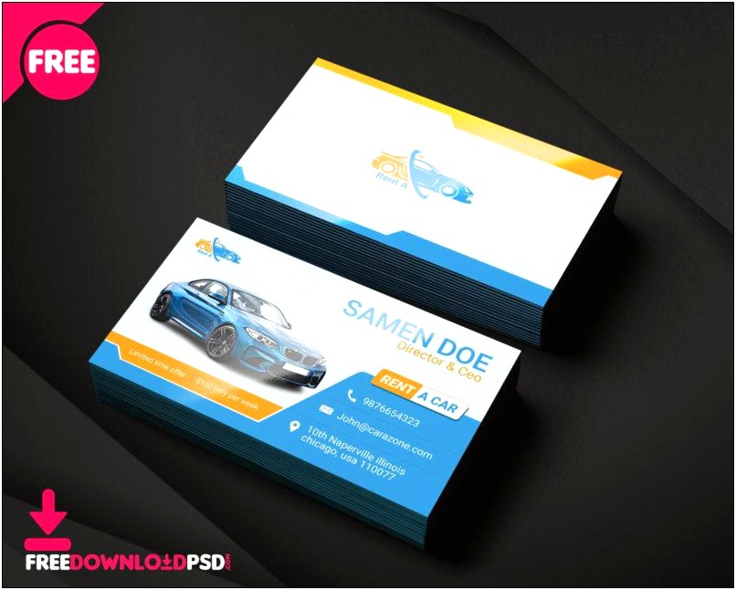 Free Car Wash Business Card Template Psd