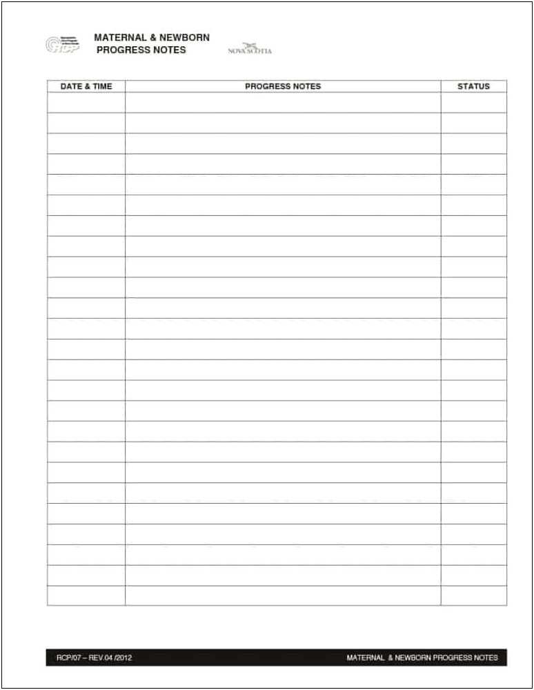 Free Case Management Progress Note Template