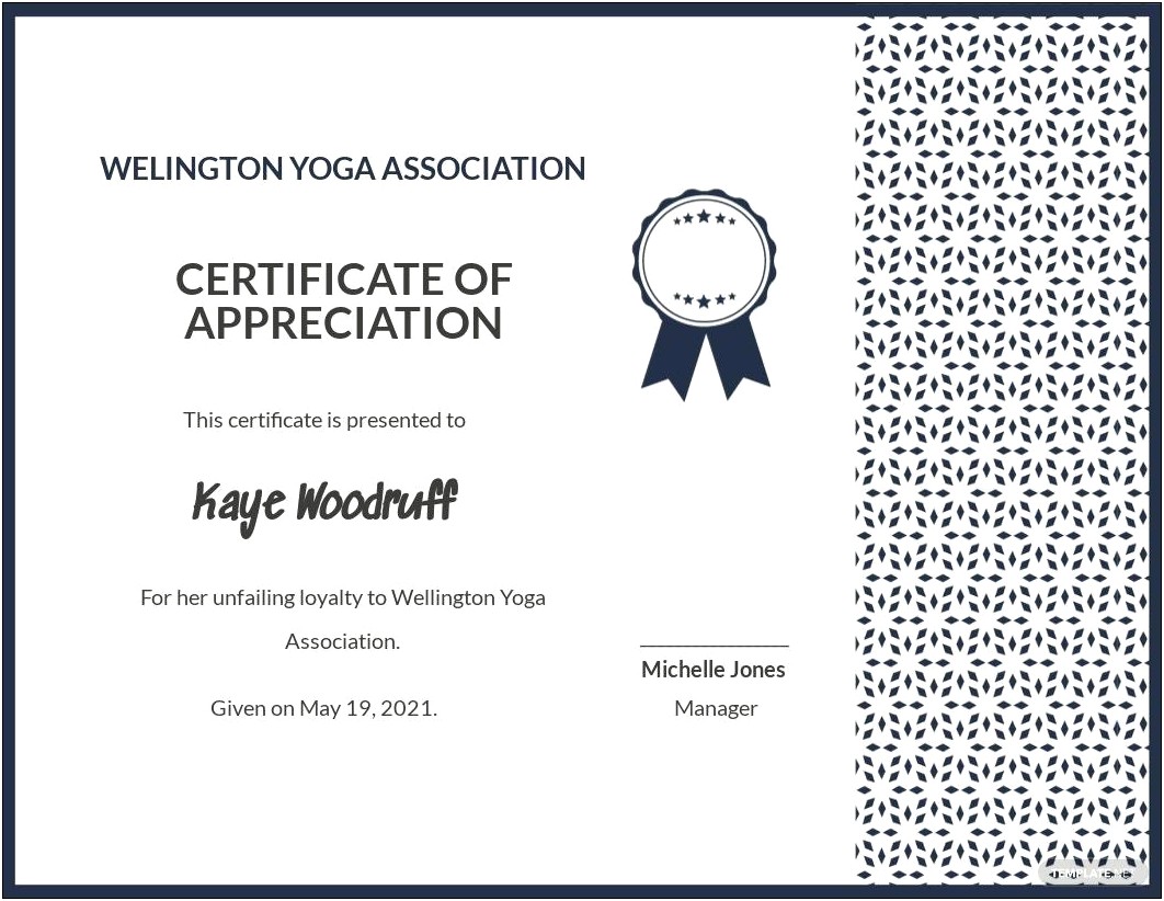 Free Certificate Of Appreciation For Church Workers Template