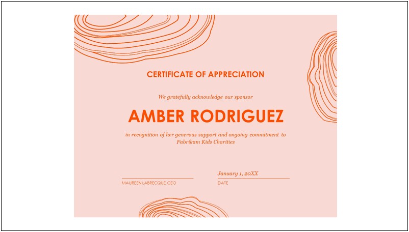 Free Certificate Of Appreciation For Sponsorship Template