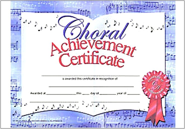 Free Certificate Templates Children's Choir