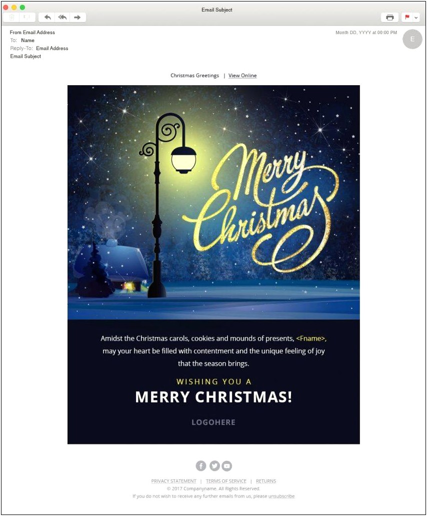 free microsoft outlook christmas email template