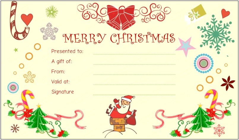 Free Christmas Gift Certificate Template Downloads
