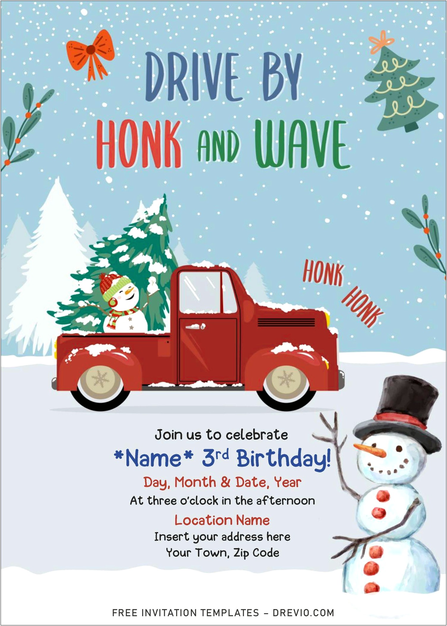 Free Christmas Parade Template With Red Truck