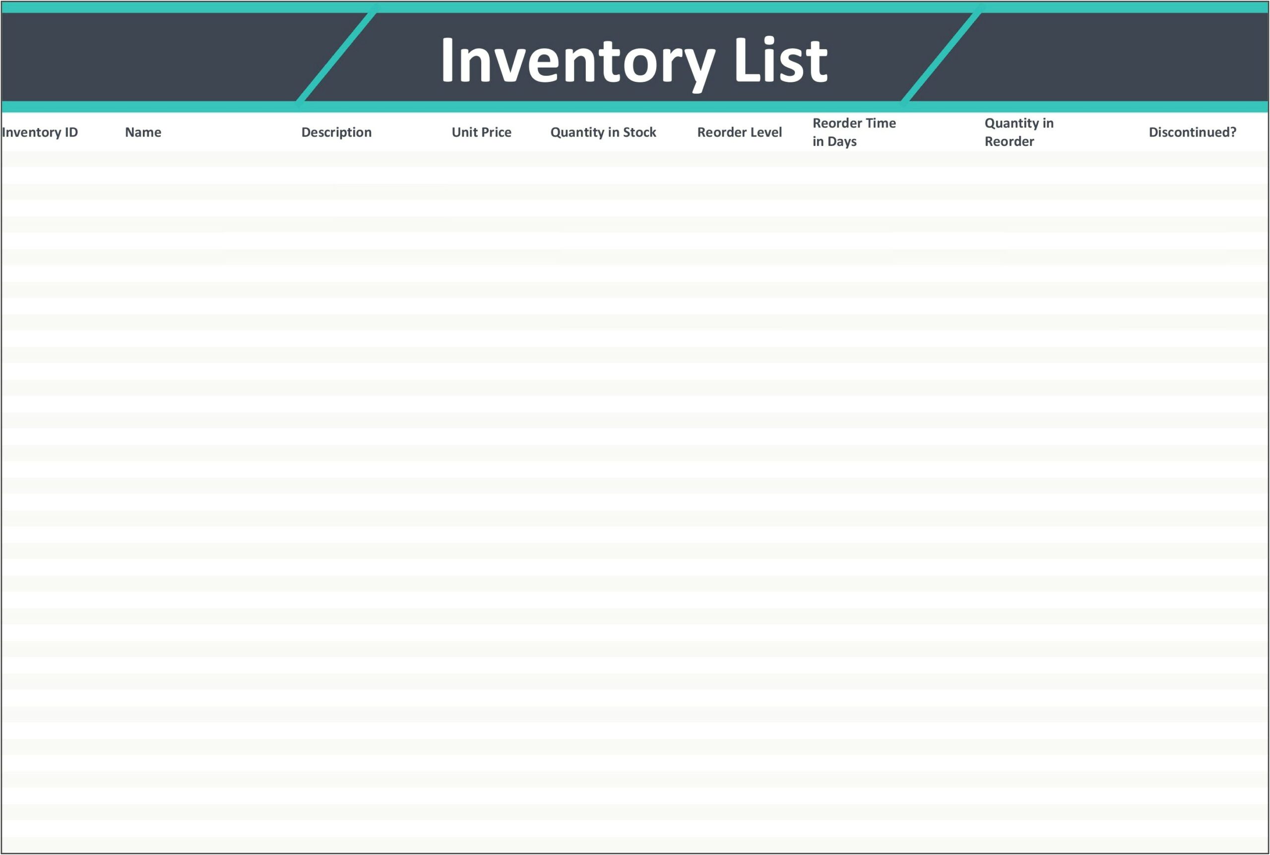 Free Church Inventory Report Template Excel
