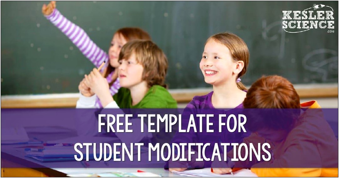 Free Classroom Accomodations And Modifications Template