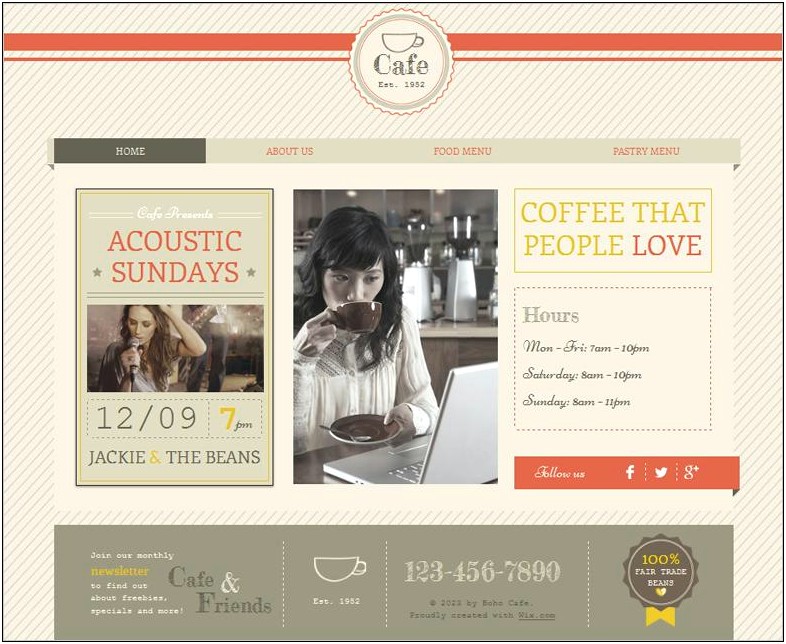 Free Coffee House Web Design Template